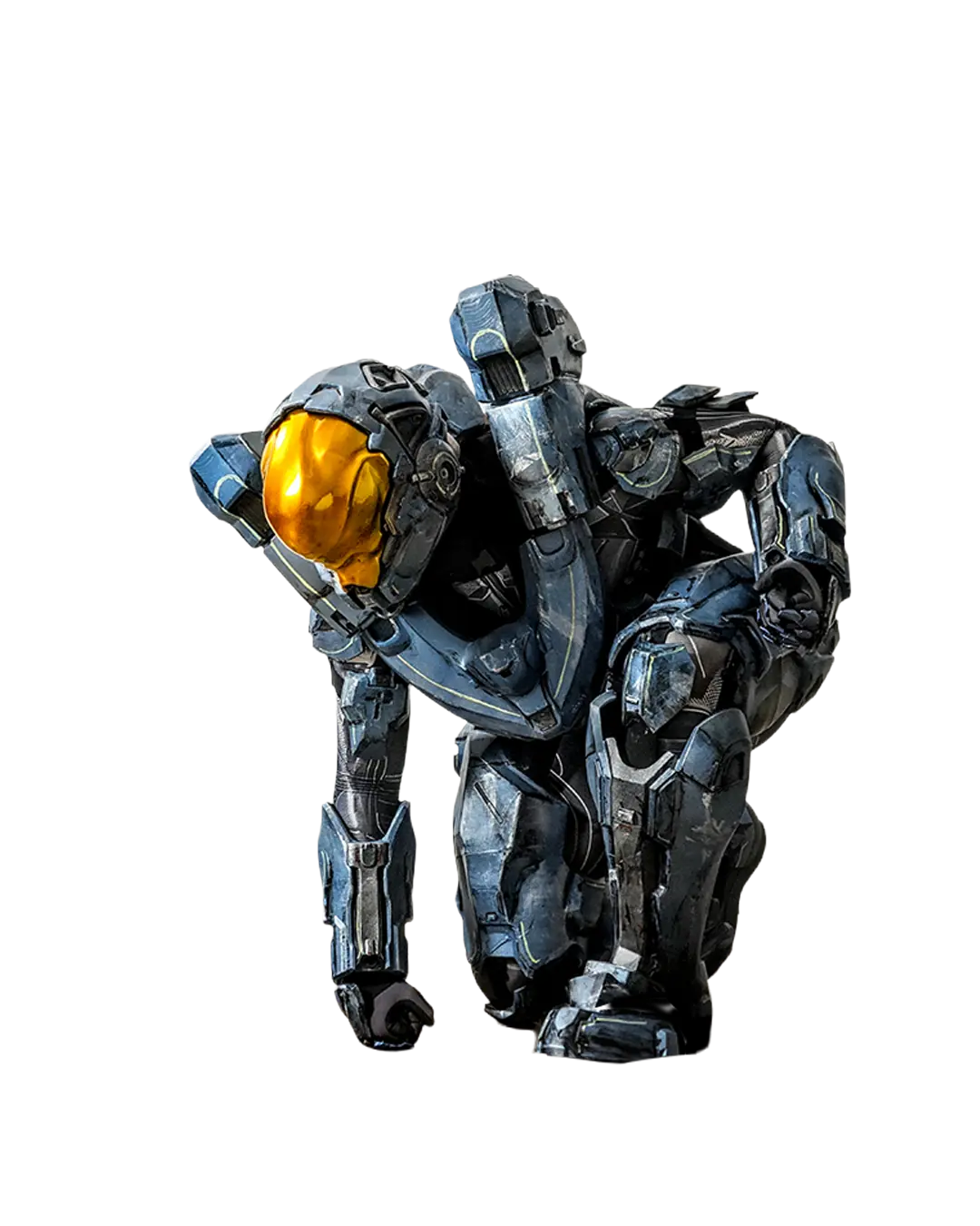 Spartan armor kneeling, showing the knee flex zone